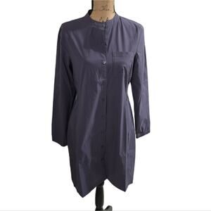 ATHLETA Purple poplin button down front PERFORMANCE shirt Dress‎ size XS NEW